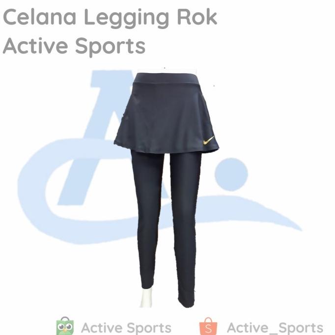 Celana Training Legging Senam Gym Wanita Rok Nike Active Sports