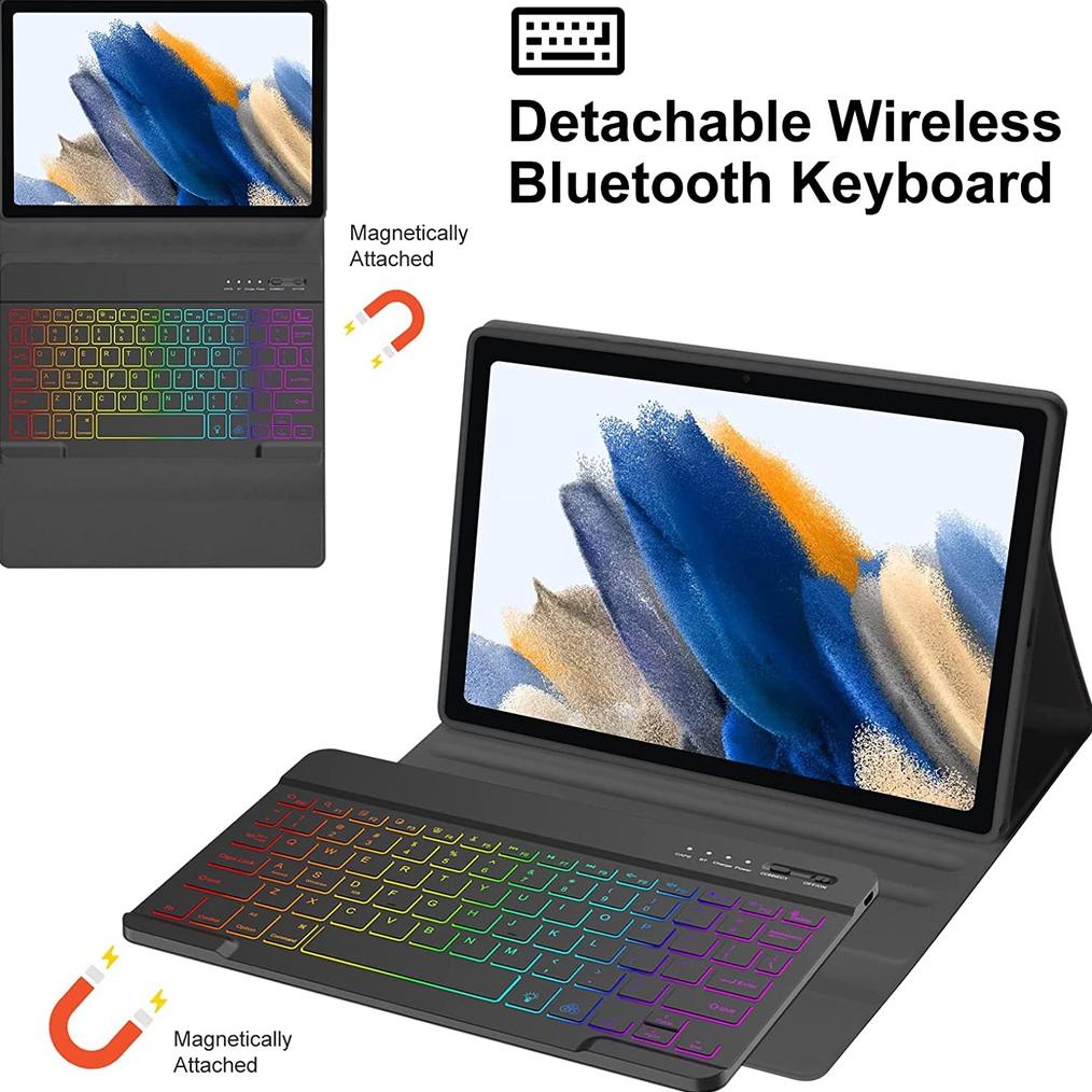 Tablet Case For Samsung Galaxy Tab A7 A8 Case Keyboard For Samsung Tab S6 Lite Case Rainbow Keyboard Mouse For Samsung Tab S7 S8 Case