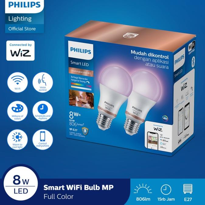 Philips Lampu Smart Wifi LED Multipack 8W - Tunable Color (Warna)