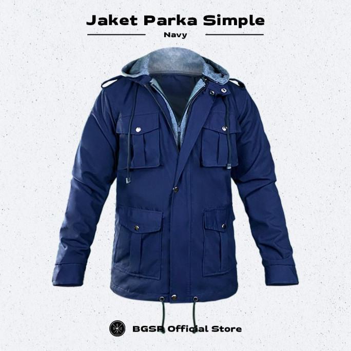 Terlaris Jaket Parka Pria Long Coat Hoodie Jacket Canvas Tebal Simple Sleting Limited Edition