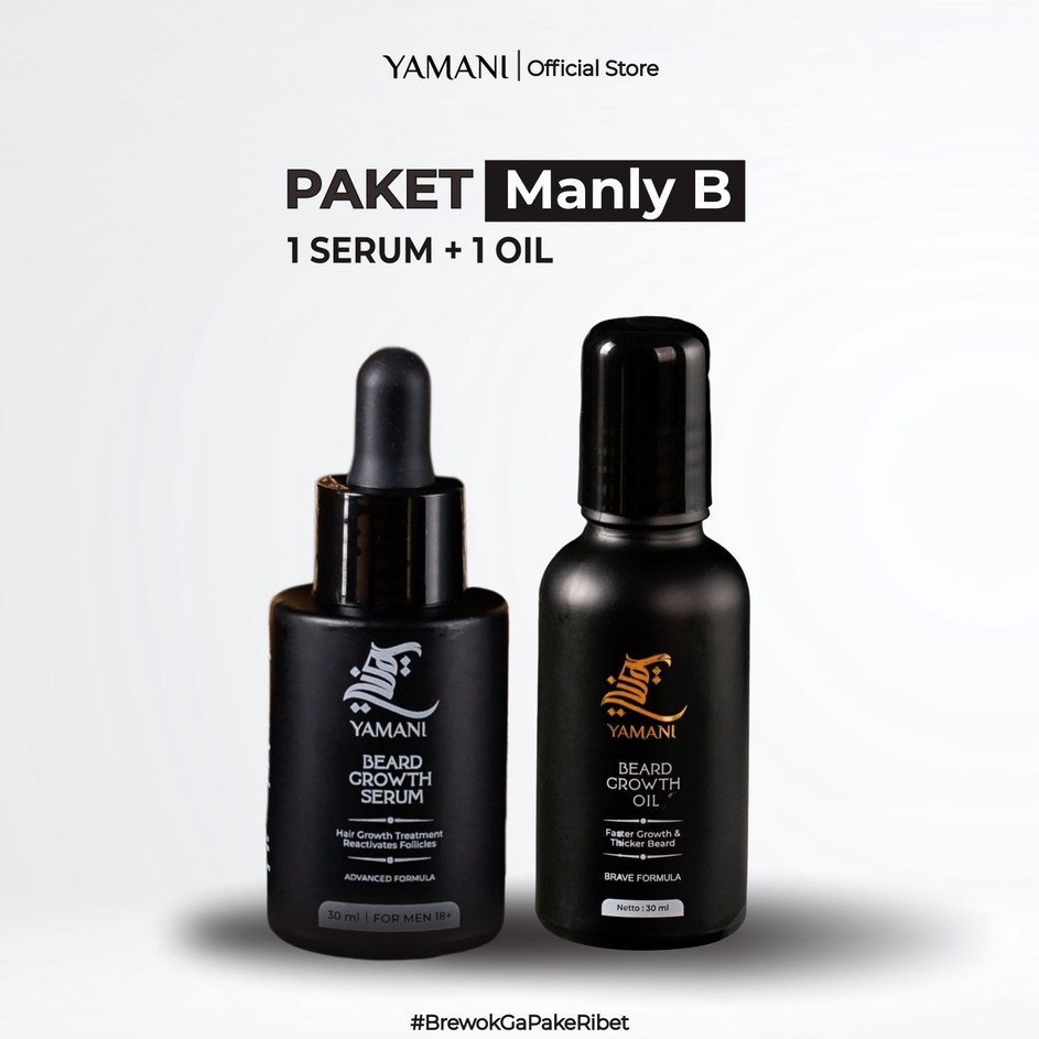 ♚ IX 8134 Yamani Beard Growth Serum 30 ml & Yamani Beard Growth Oil 30 ml - Serum Penumbuh Brewok  ✓