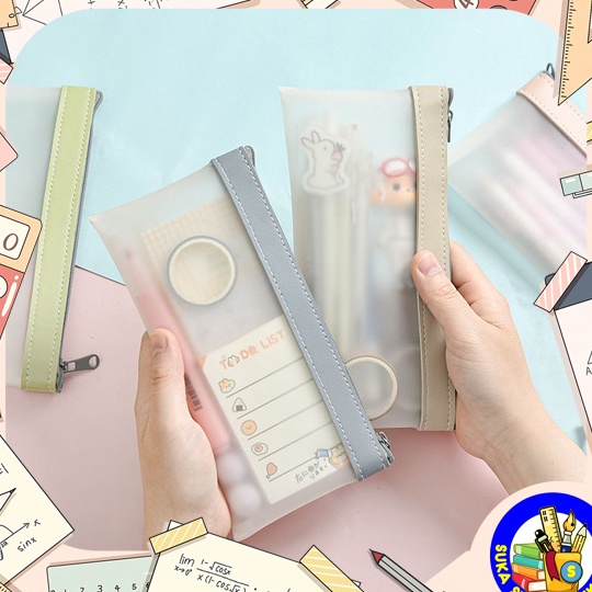 

♢ XIII 98510 Kotak Pensil Edge Color Transparan SK0050 >XG34448< ほ