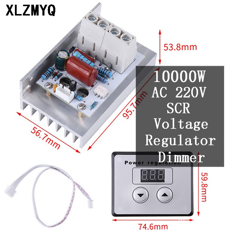 ✅&AC 0-220V 10000W SCR Electronic Voltage Regulator Temperature Heater Fan Motor Speed Controller Di