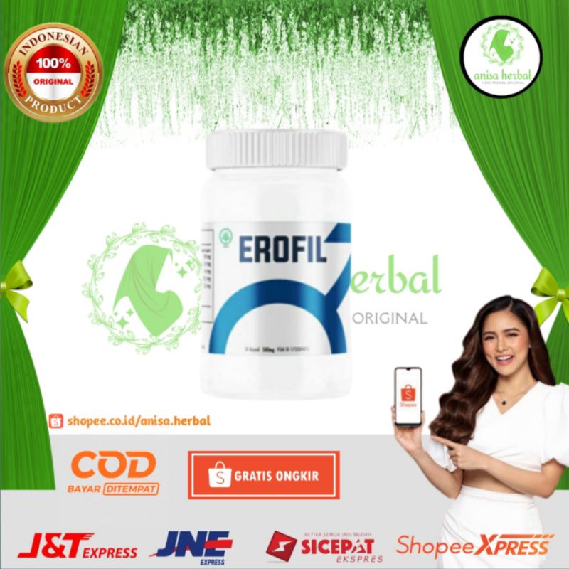 EROFIL Asli Original 100% Herbal Berkualitas ( Isi 30 Kapsul ) Erofil Obat Stamina Pria Terbaik