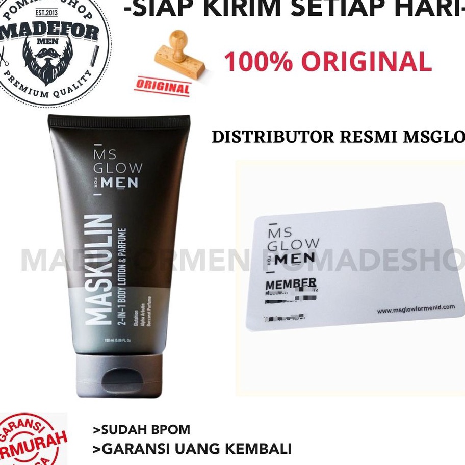 ♙ VII 3457 MS GLOW MEN MSGLOW FOR MEN MASKULIN 2 IN 1 BODY LOTION AND PERFUME ✔️  ♕