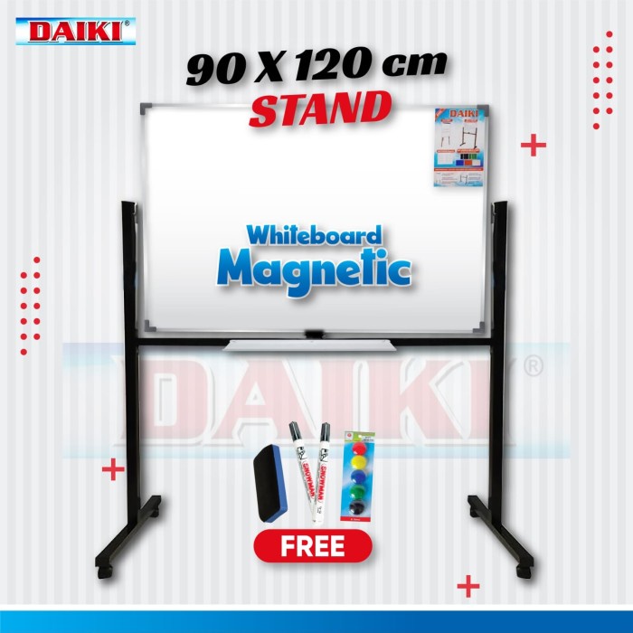 

Best Seller Whiteboard Magnetic Daiki 90 X 120 Cm Single Face Standing Papan Tulis