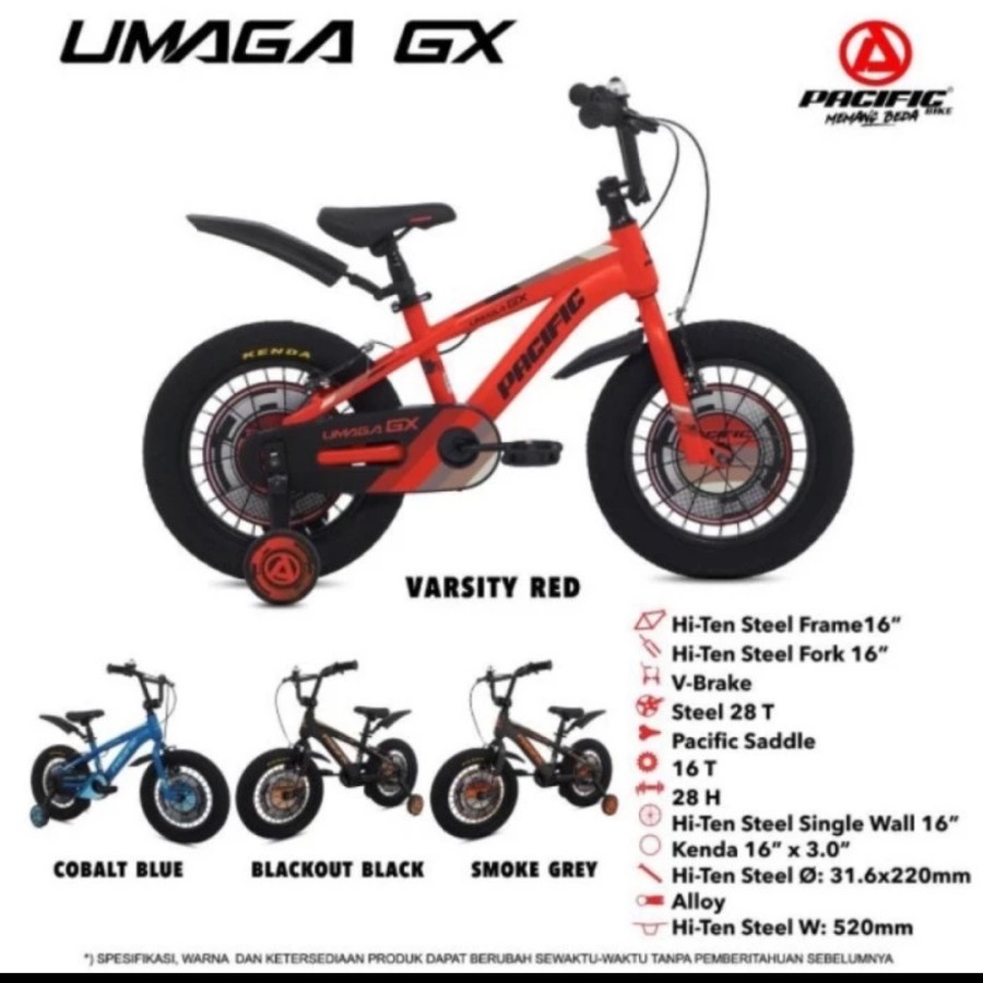 sepeda anak BMX 16" PACIFIC UMAGA GX Original Bergaransi