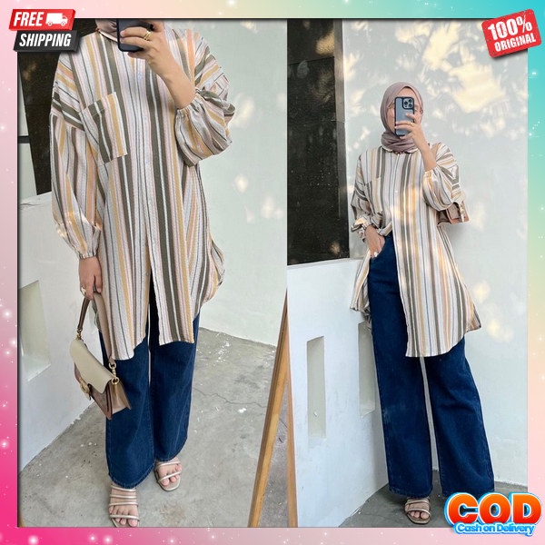 Tunik Muslim Import Bsju Tunuk Wsnita Berkwalitas Long Tunik Selutut Perempuan Bahan Premium Pakaian