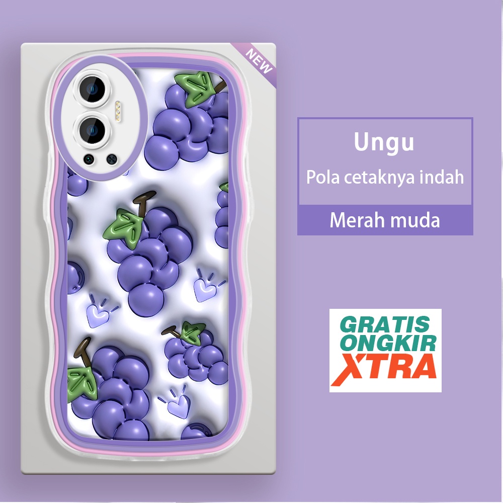 Infinix Hot 8 Pro 9 10 11 12 Play 10 lite 11s NFC 12i Casing Ponsel  Pola Anggur ungu 3D  warna-warn