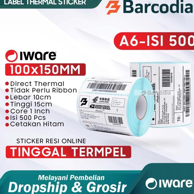 

Direct Thermal Sticker Label Resi 100X150 Mm 500Pcs Cf Original