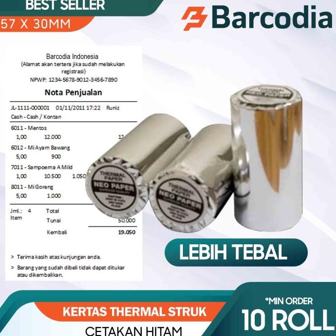 

Kertas Kasir Struk Paper Roll 58X30Mm Thermal Pos Receipt Printer Original