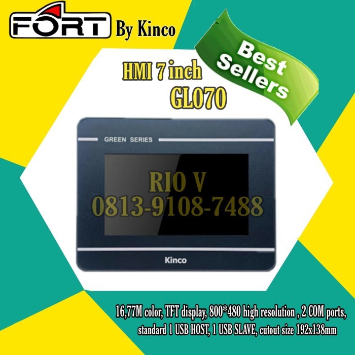 Hmi Touch Screen 7" Fort By Kinco Gl070 Hmi Bukan Hmi Weintek / Omron