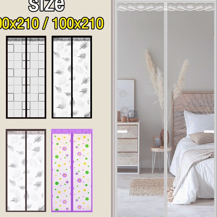 ￣ oS Tirai anti nyamuk PVC Tirai Magnet Elegan bahan plastik PVC 90x210cm/ Tirai Pintu kamar Tirai M