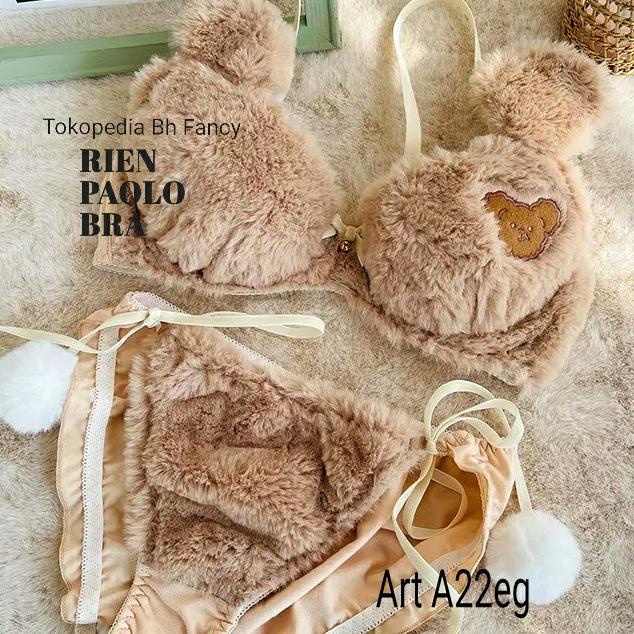 TERMURAH BRA SET SEXY WANITA BH FANCY PREMIUM BULU BULU LUCU RIEN PAOLO 