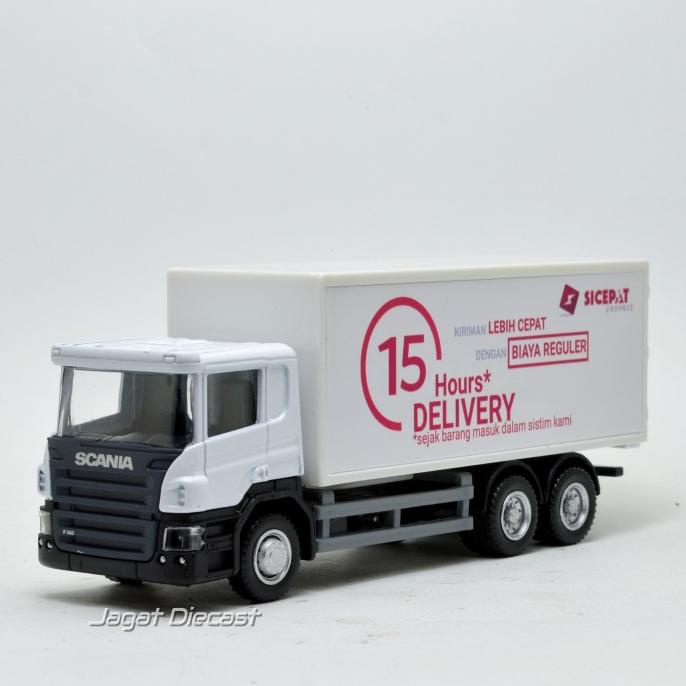 Uni Car Scania Mainan Truk Kurir DHL JNE Sicepat Wahana Anteraja JNT 1