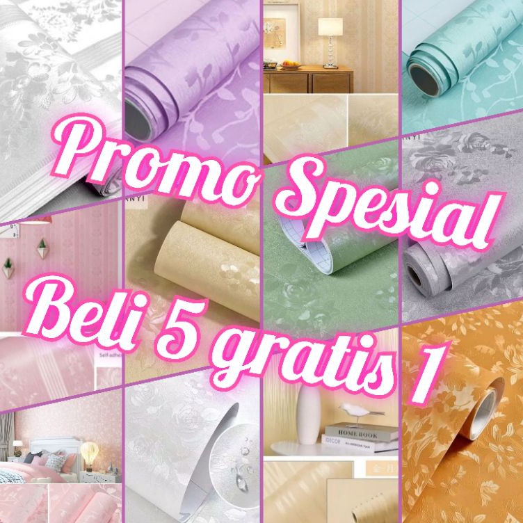 Best product { BELI 5 GRATIS 1 } COD Terlaris Wallpaper Sticker Wallpaper Dinding Ruang Tamu Motif Polos | Putih Salur Bunga | Cream | Abu Ungu Kuning Hijau Coklat Merah Pink Biru Batik Bunga Kembang Batu Bata 3D Kotak Segitiga Minimalis Garis Emas Tua Mu