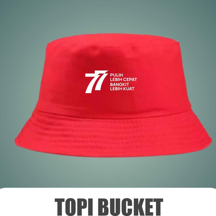 TOPI BUCKET HATS KEMERDEKAAN INDONESIA 77 THN lpx