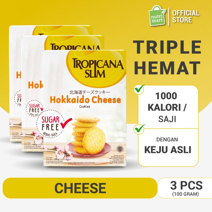 

Terenak Triple Pack: Tropicana Slim Hokkaido Cheese Cookies (5 Sch)