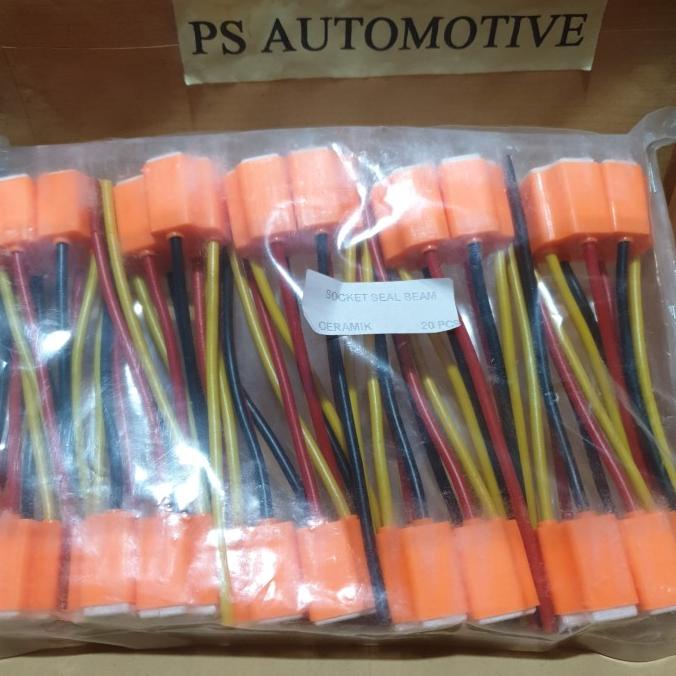 SOKET KERAMIK H4 LAMPU DEPAN MOBIL SOKET SEAL BEAM KERAMIK