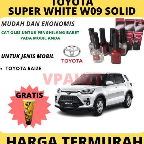 CAT PUTIH TOYOTA RAIZE WHITE W09,CAT OLES PENGILANG BARET..TERMURAH