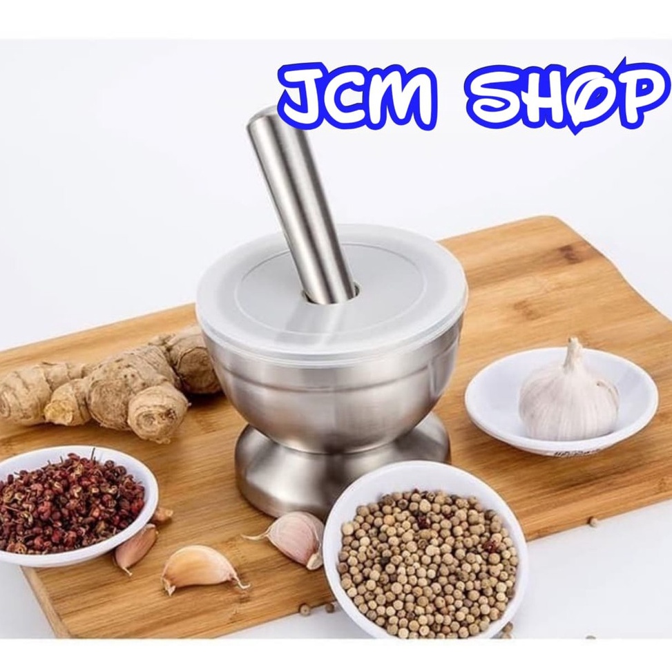 TERBARU. COBEK STAINLESS BESAR / Ulekan Stainless Lumpang Tumbukan Bumbu Obat