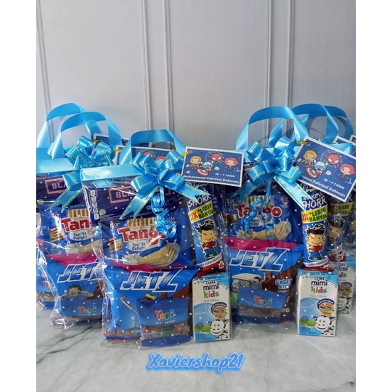 

☆ XC 109410 PAKET SNACK ULTAH TEMA BIRU (FREE CARD) (♥C6369] ♥