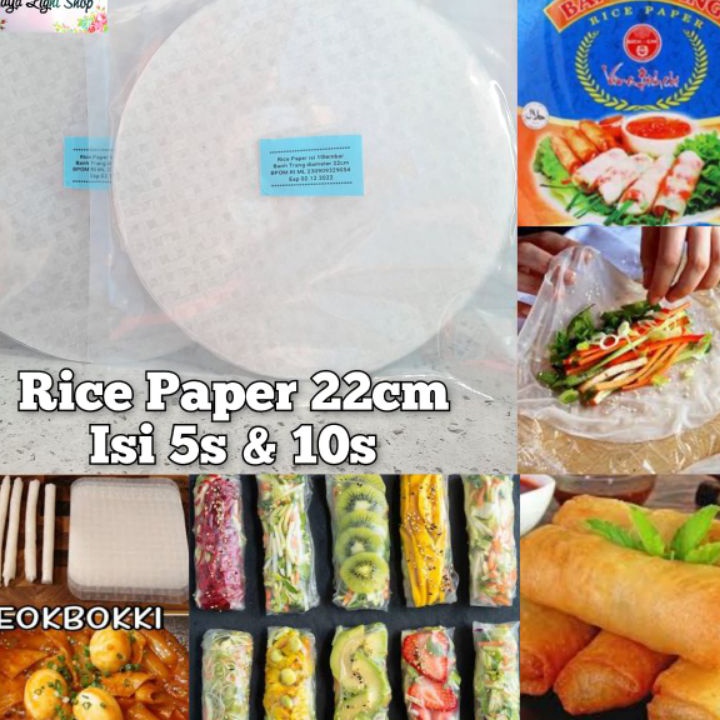 

♟ I 4283 Rice Paper 10 dan 5 lembar banh trang diameter 22cm ricepaper salad kulit lumpia vietnam murah halal topoki rice paper murah ✓ Ð