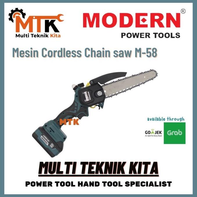 Mesin Gergaji Kayu Mini Portable Cordless Chainsaw M58 20V Modern M-58