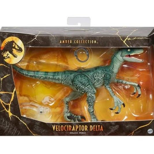 jurassic world amber collection velociraptor delta mattel