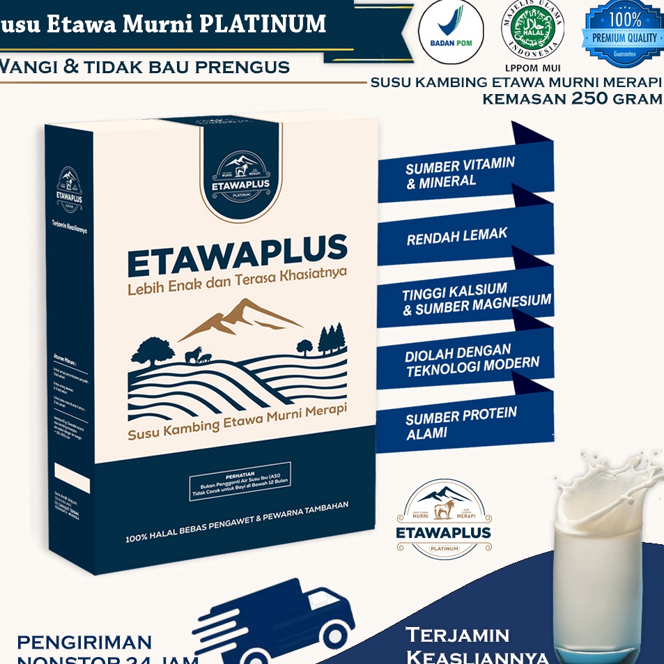 

MURMER Etawaplus Platinum | Etawaplus Kolostrum | Susu Kambing Etawa Murni Merapi 250gram