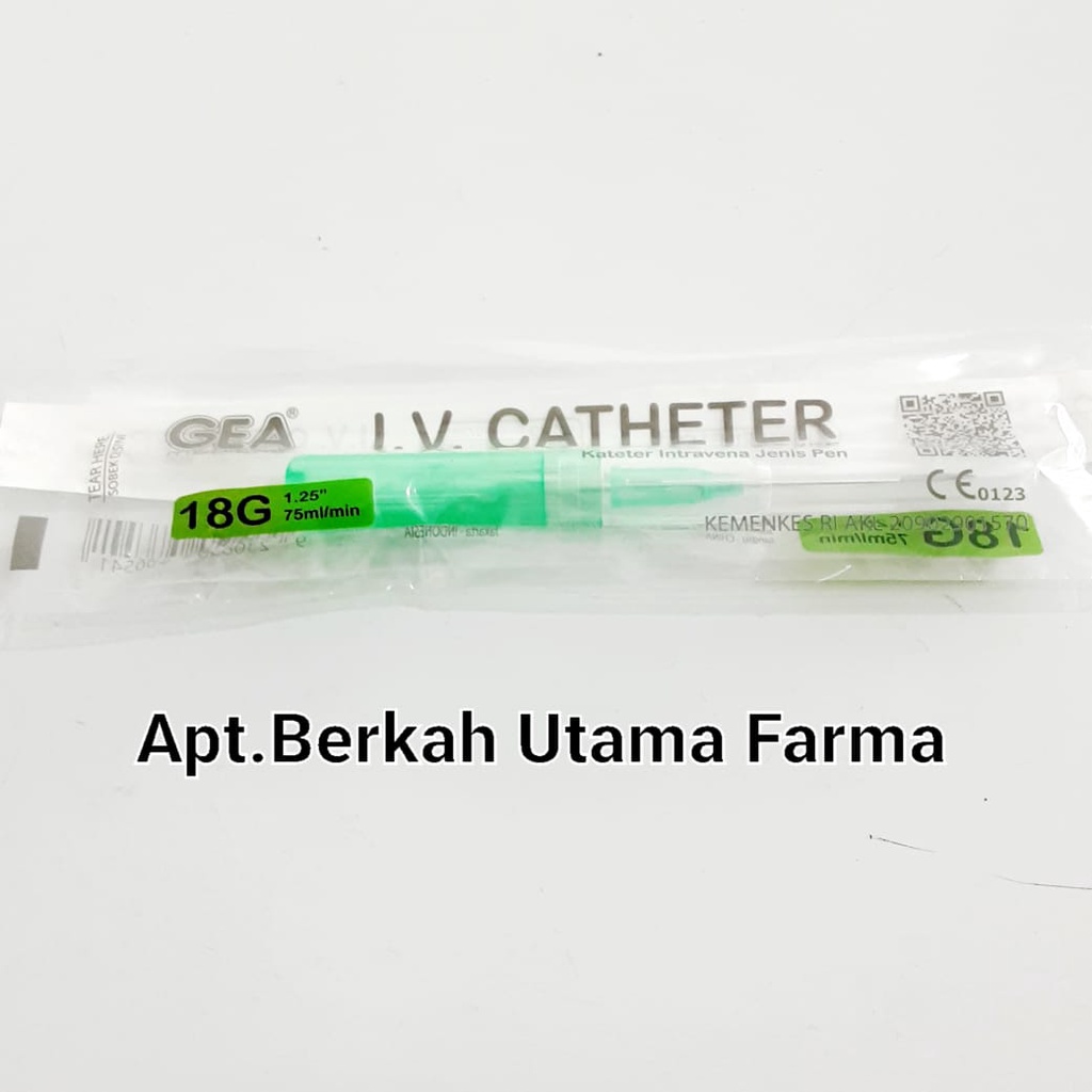 jarum infus 18 Gea /Abocath / Catheter Gea 18 (HIJAU)