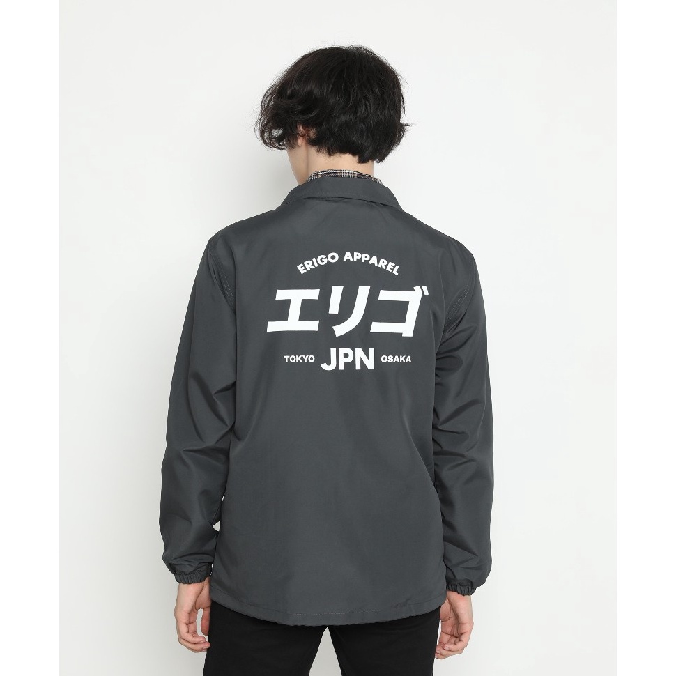 SIAP KIRIM. Erigo Coach Jacket Fujinkai Dark Grey Unisex