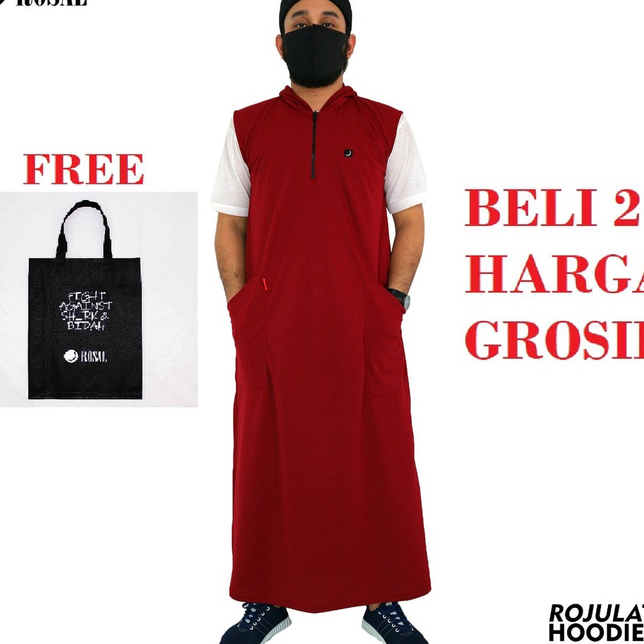 New Rojulat Hoodie / Rompi Jubah / Rosal / Rompi Sholat / Rompi Shalat / Rosal Hoodie / Jubah Hoodie