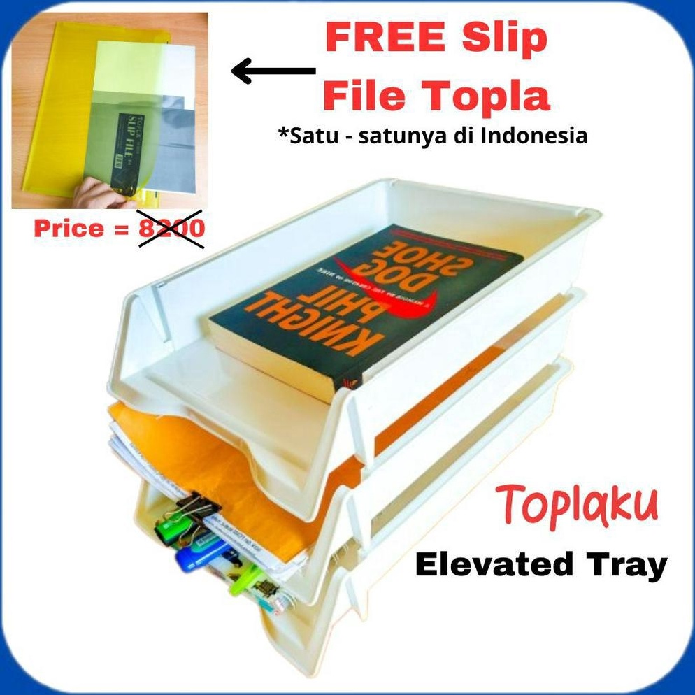 LANGSUNG ATC. TOPLA Rak Dokumen Kertas HVS Paper Tray F4 3 Susun Meja ATK Kantor Belajar Kerja Minim