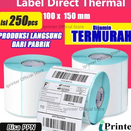 

༺ IX 8764 label thermal label stiker barcode label pengiriman 100x150 / 250 pcs thermal 8.8 ♕