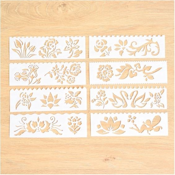 

Best Seller Plastic Stencil 15.5X5.5Cm - Beautiful Flowers Theme (8Pcs)