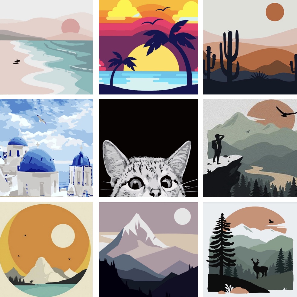 

aiqo -1 DIY Oil Painting Mini 20x20cm Paint By Number Kit with Frame Order Now