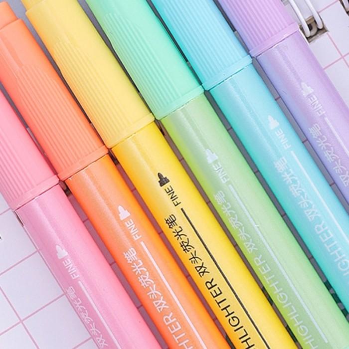 

HOT TOP 12 PCS DUAL-ENDED HIGHLIGHTERS FLUORESCENCE MARKER PEN CLEAR