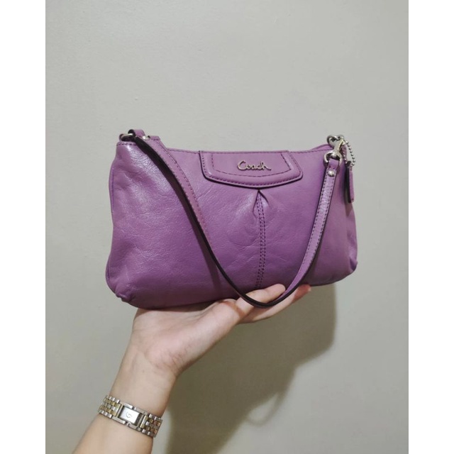 Coach shoulder bag mini ungu | Tas coc ketek kulit asli berwarna