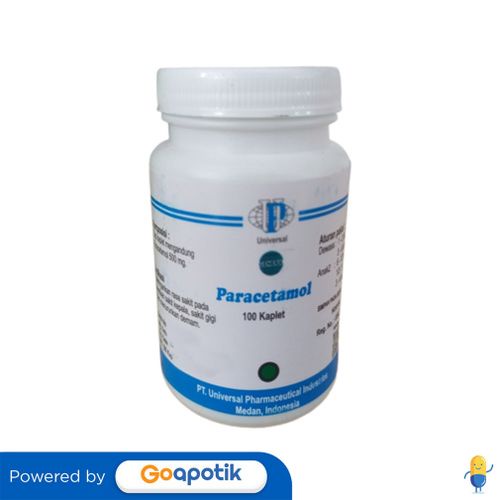 PARACETAMOL UNIVERSAL 500 MG BOTOL 100 KAPLET
