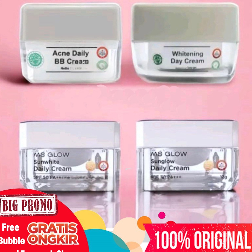 Kode d2D7p SUN GLOW MS GLOW PKT SUNGLOW / SUN WHITE MS GLOW PKT SUNWHITE / BB ACNE DAILY CREAM MS GL