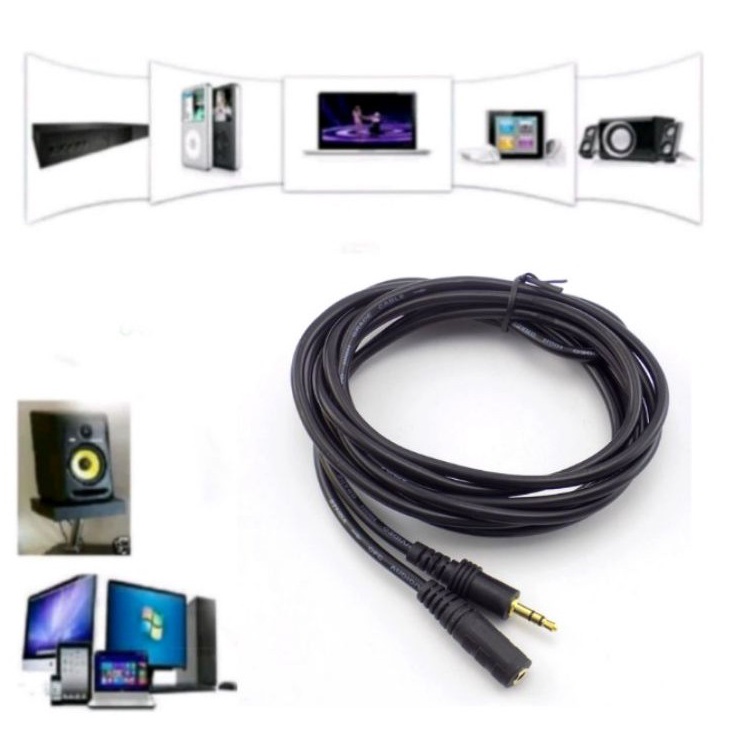 ➞ Kabel sambungan aux audio jack 3.5mm headphones  male to female extension cable earphone for smule