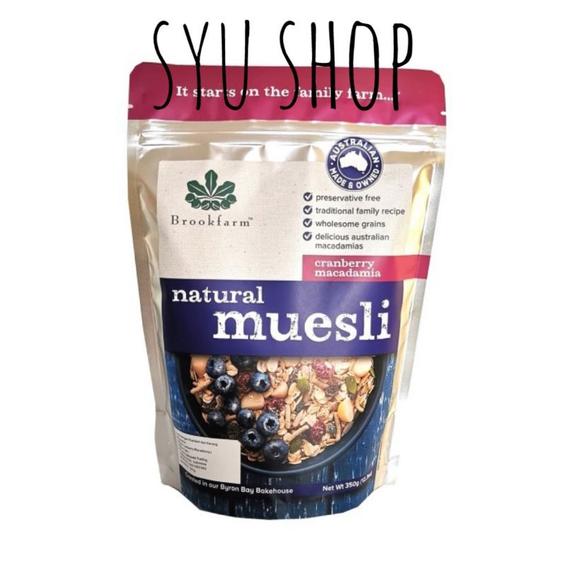 

Brookfarm Natural Muesli Cranberry Macadaa 350 Gr