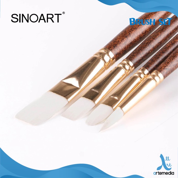 

Kuas Lukis Sinoart Set 4 Taklon Long Handle Brush