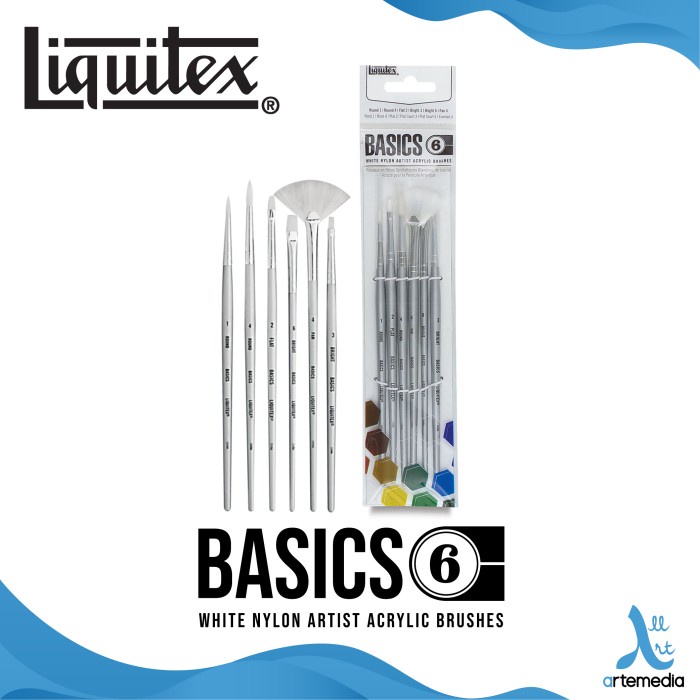 

Kuas Lukis Liquitex Basics Set 6 White Nylon Short Handle