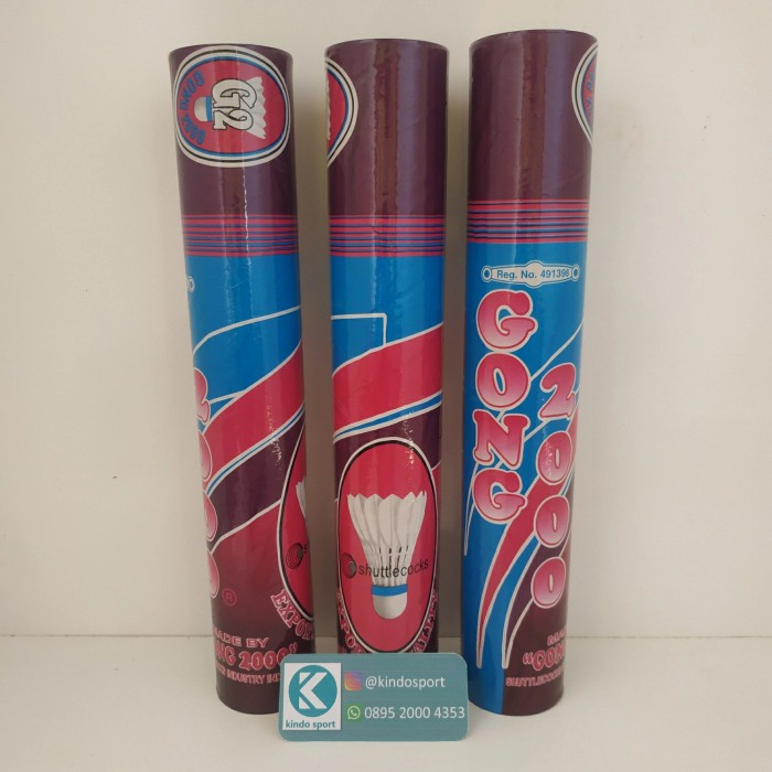 Badminton Kock Cock Kok Gong 2000 Gong2000 Biru Ungu Shuttlecock Ori