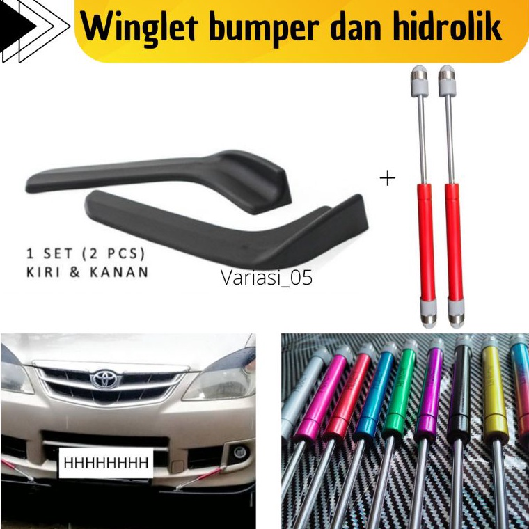 Ready stok winglet bumper mobil lips bumper + hidrolik mobil variasi warna bus truk sedan agya pick 