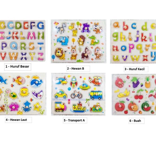 Puzzle Kayu Knob Premium - HURUF BESAR