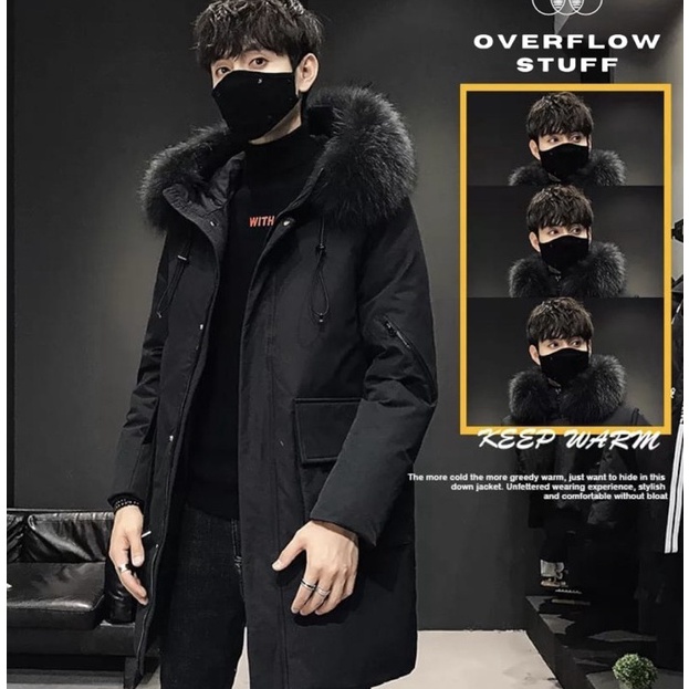 [S.B㊛R☼) [BISA COD] Jaket jubah Winter | Jaket Parka | Jaket Tebal Kerah Bulu Halus | Jaket Pria/Wan