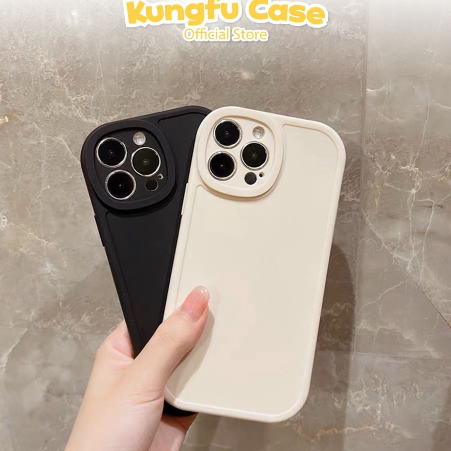 Kirim Sekarang Kung Fu Case - Casing Softcase Silikon Bulat Polos Simple Cover Iphone 6 6S 7 Plus Xr Xs Max 11 12 13 14 Promax 14Plus